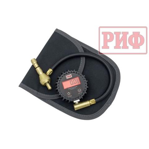 Дефлятор с манометром РИФ цифровой 2.5" с шлангом от 0 до 14 атм